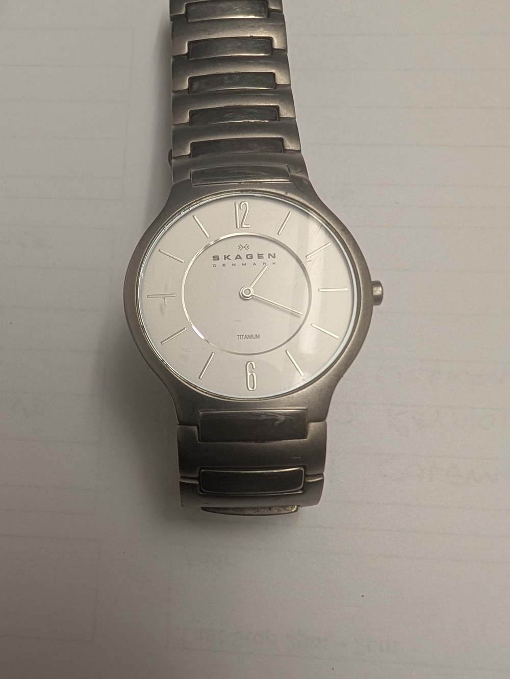 Skagen Titanium Silver Men's Watch - Minimalist Stainless Design New Battery